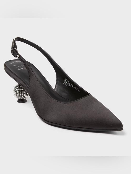 a new day Shoes - A New Day Target Simone Rhinestone Ball Heels Satin Black Formal Holiday New 10